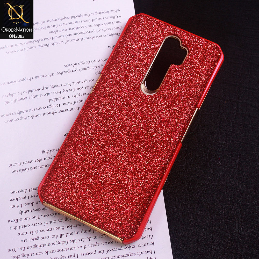 Oppo A5 2020 Cover - Red - Bling Glitter Dual Hybrid Style Protective Case