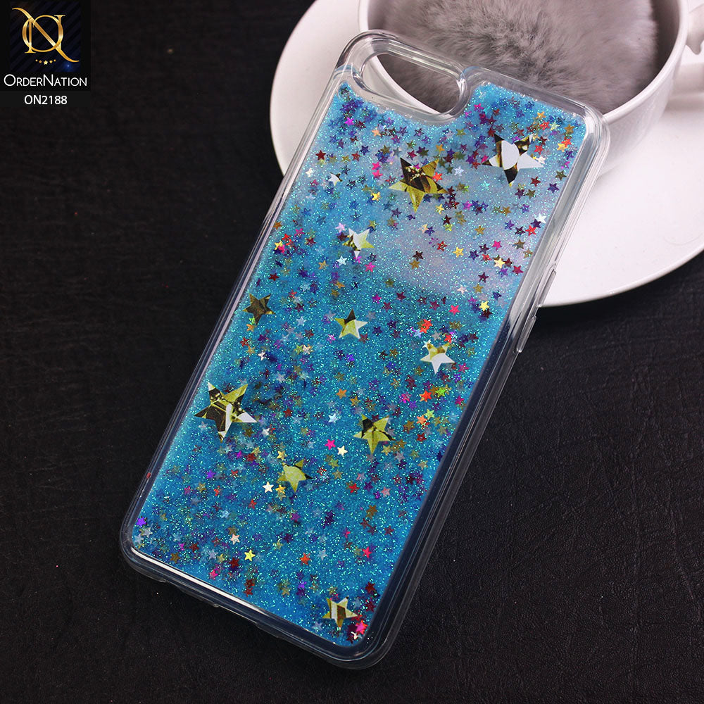 Oppo A1k  - Design 7 - Trendy Moving Liquid Glitter Shine Soft Borders Case