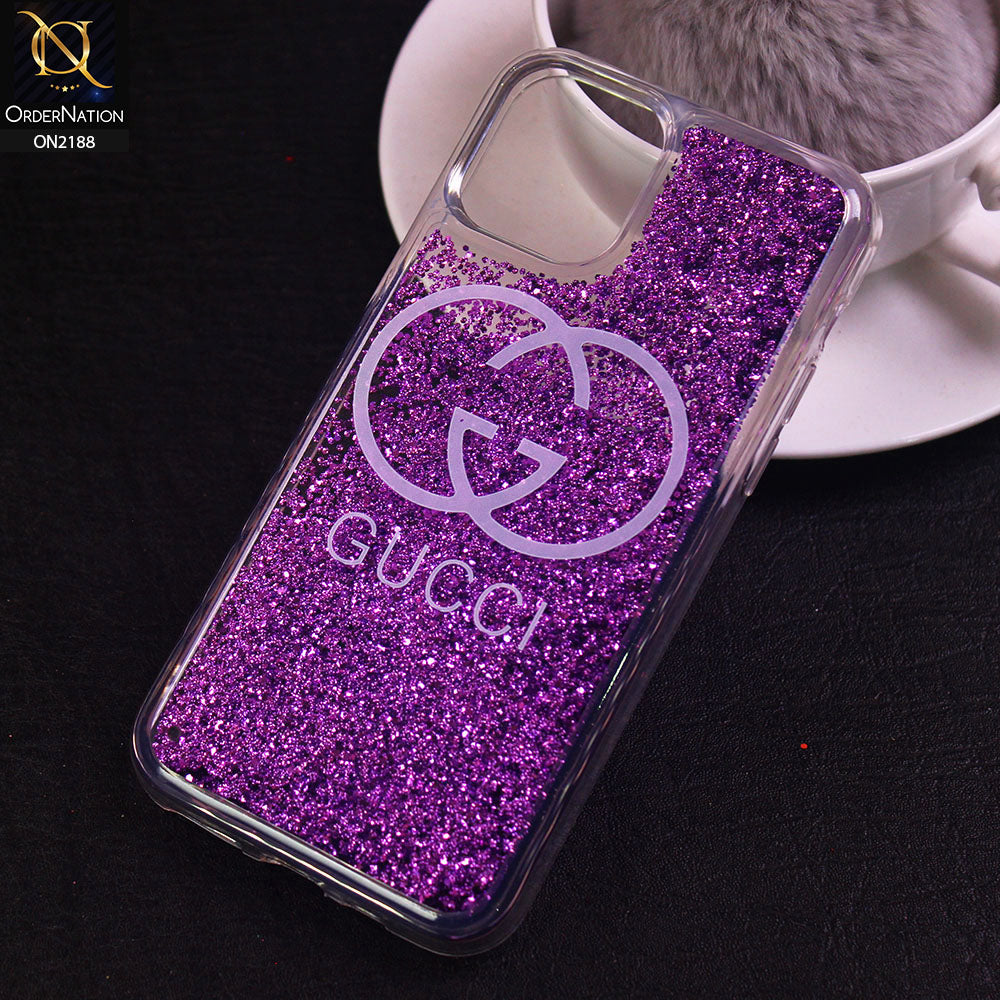 iPhone 11 Pro - Design 14 - Trendy Moving Liquid Glitter Shine Soft Borders Case