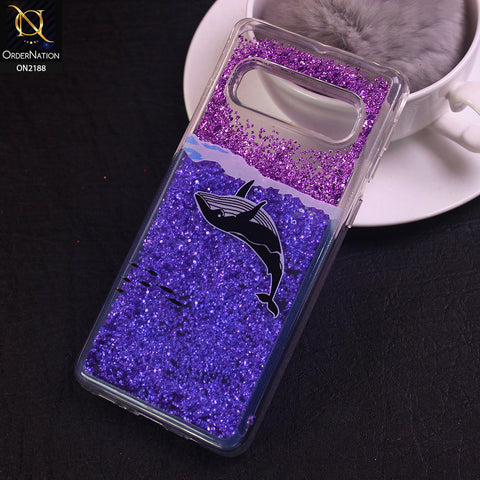 Samsung Galaxy S10 Cover - Design 36 - Trendy Moving Liquid Glitter Shine Soft Borders Case