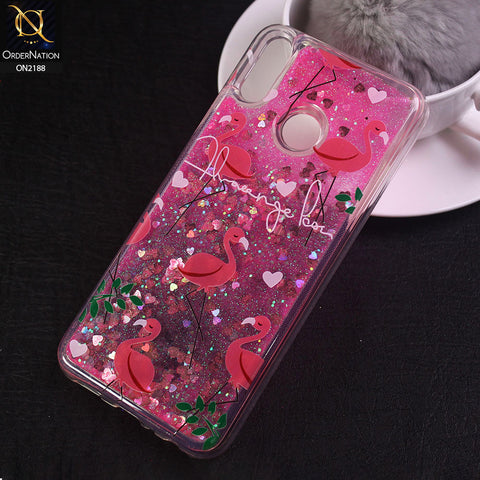 Huawei Y7 Prime 2019 / Y7 2019 / Y7 Pro 2019 Cover - Design 10 - Trendy Moving Liquid Glitter Shine Soft Borders Case