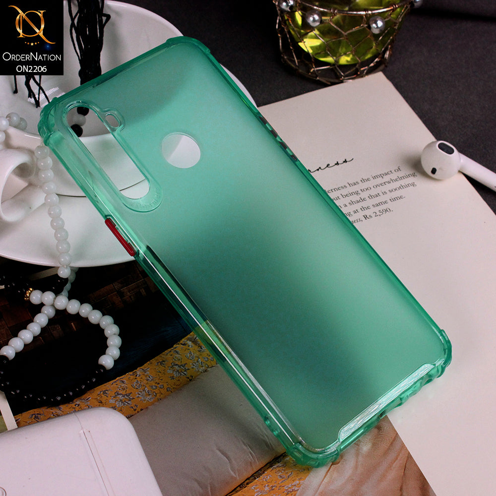 Realme 5s Cover - Sea Green - Cute Love Hearts Liquid Glitter Pc Back Case