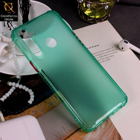 Realme 5 Cover - Sea Green - Cute Love Hearts Liquid Glitter Pc Back Case