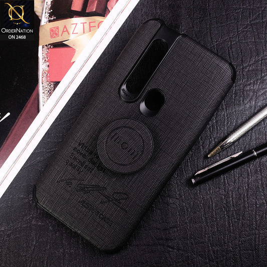 Tecno Camon 15 Pro Cover - Black - New Stylish Febric Texture Case with Mobile Holde