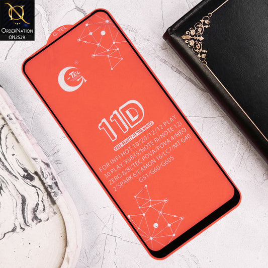 Infinix Hot 40 Pro Cover - Black - Xtreme Quality 11D Tempered Glass Screen Protector