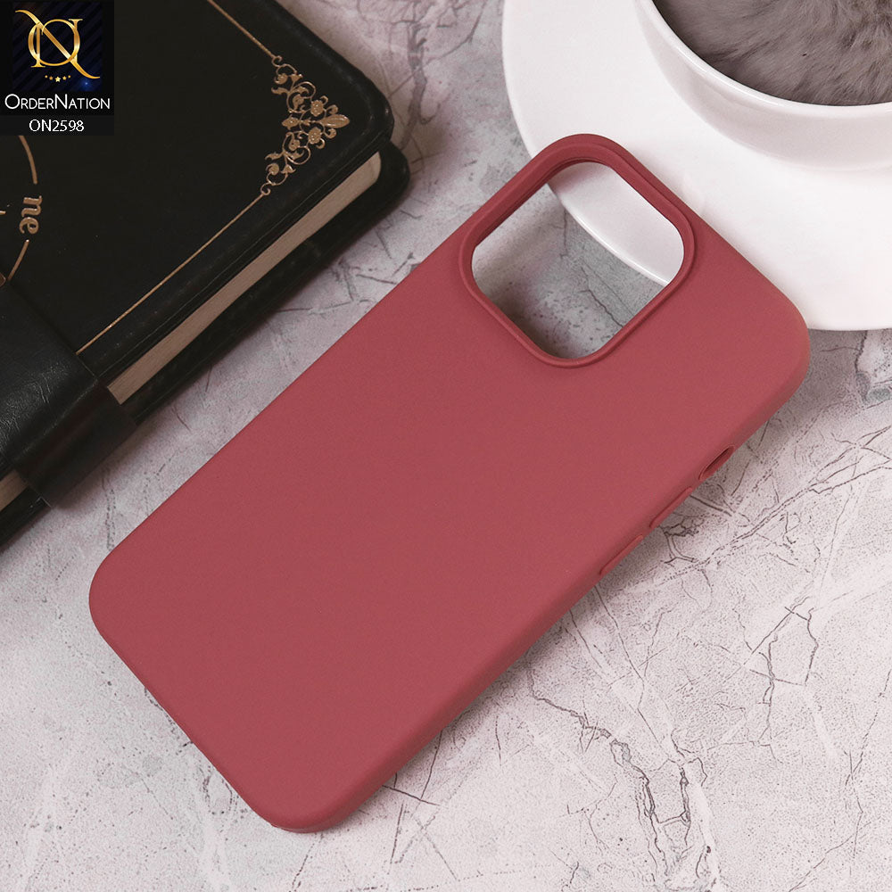 iPhone 13 Pro Cover - Light Red - HQ Silica Gel Silicon Shockproof Matte Soft Case