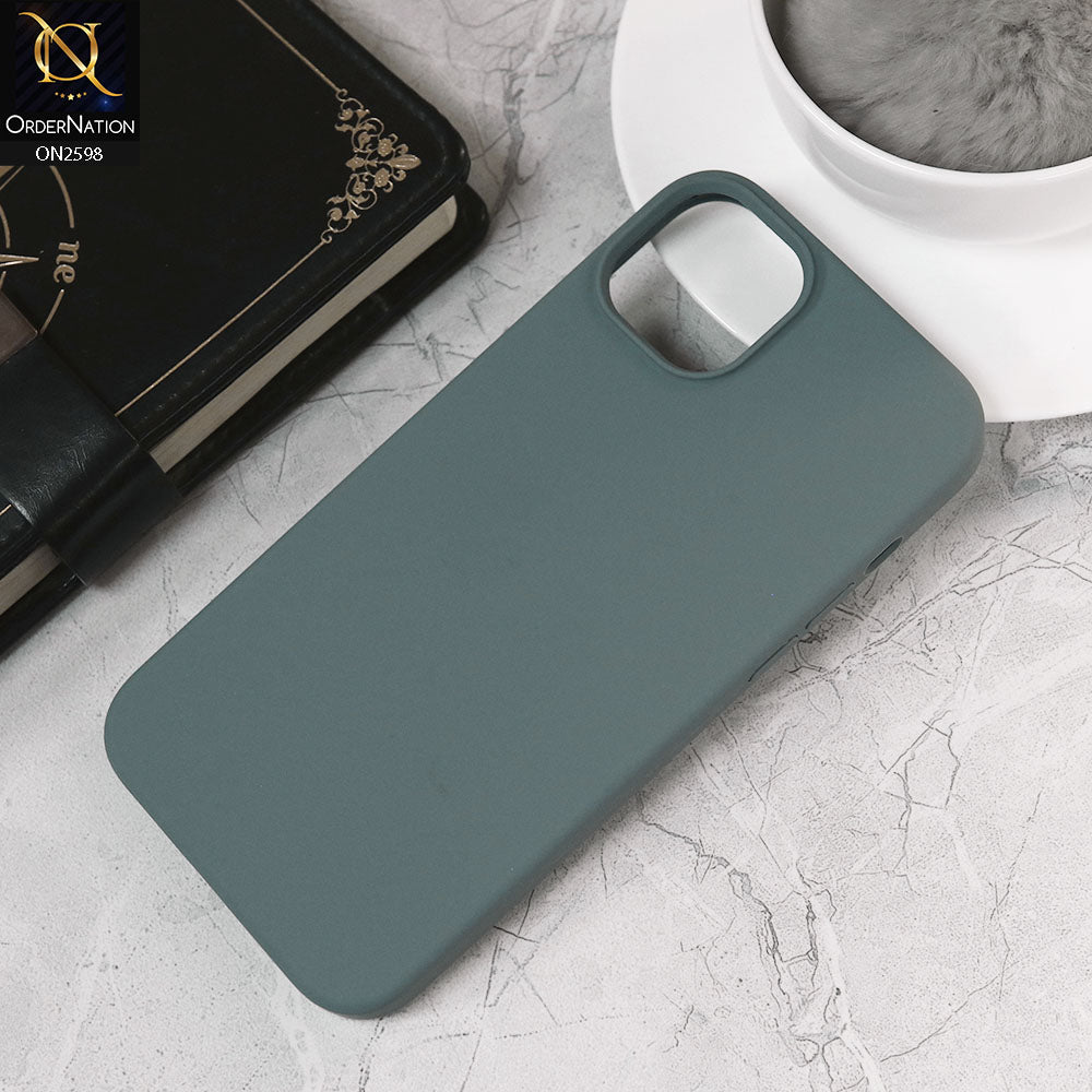 iPhone 14 Plus Cover - Green - HQ Silica Gel Silicon Shockproof Matte Soft Case