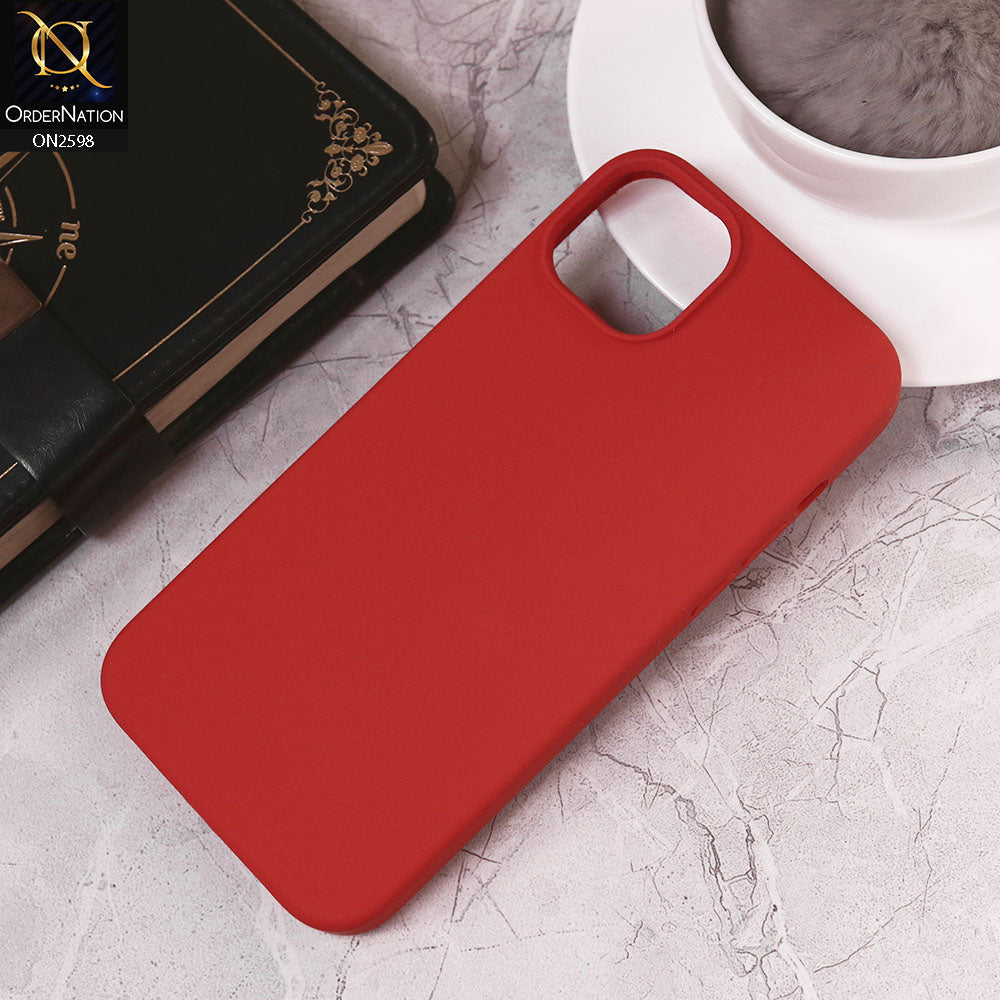 iPhone 14 Plus Cover - Red - HQ Silica Gel Silicon Shockproof Matte Soft Case