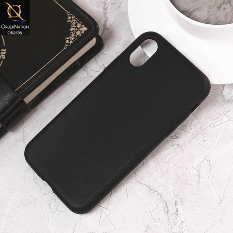 iPhone XS / X Cover - Black - HQ Silica Gel Silicon Shockproof Matte Soft Case