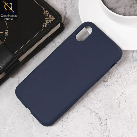 iPhone XS / X Cover - Midnight Blue - HQ Silica Gel Silicon Shockproof Matte Soft Case