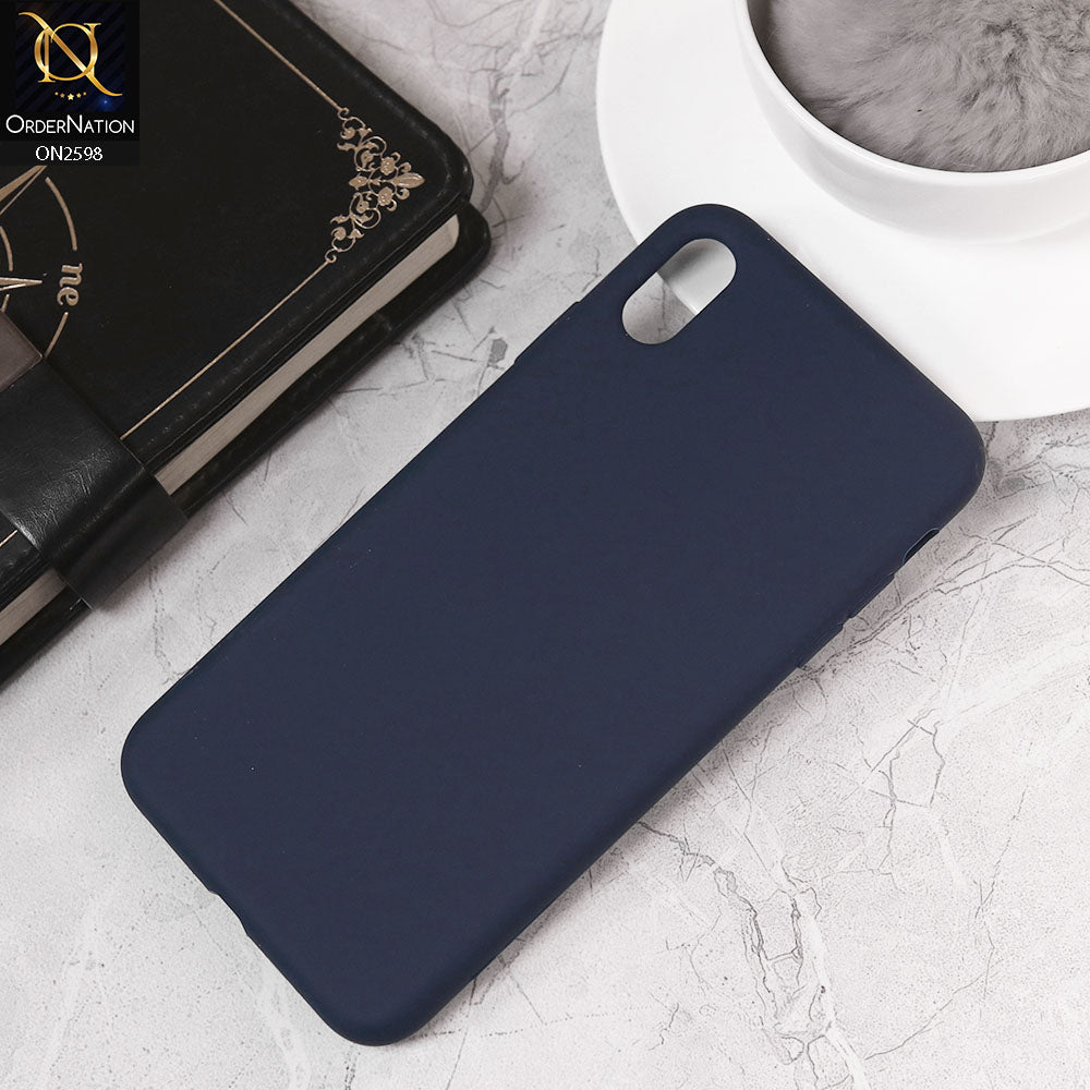 iPhone XS Max Cover - Midnight Blue - HQ Silica Gel Silicon Shockproof Matte Soft Case