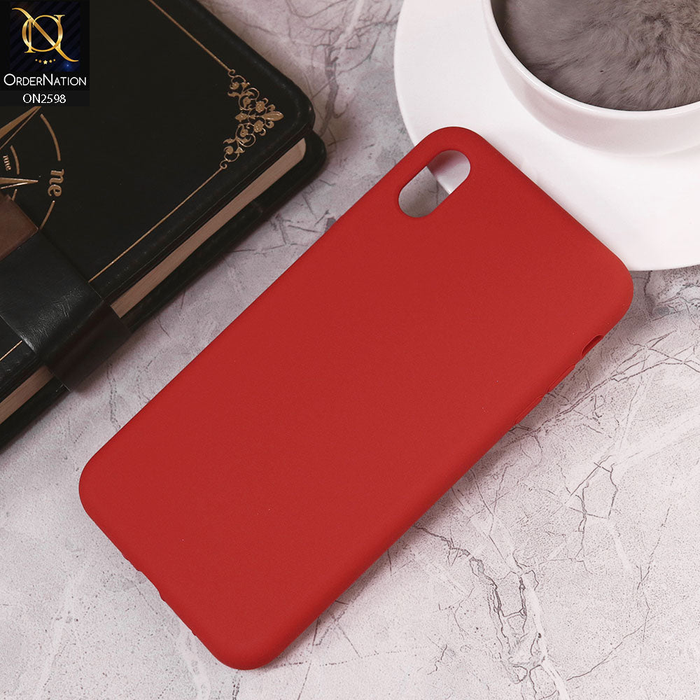 iPhone XS Max Cover - Red - HQ Silica Gel Silicon Shockproof Matte Soft Case