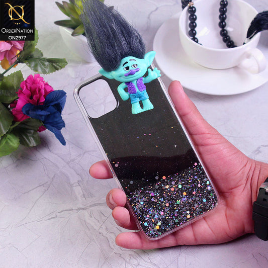 iPhone 12 Cover - Design 1 - New Girlish Style Troll Doll Bling Soft TPU Phone Case - Glitter Does Not Move