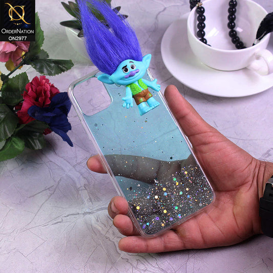 iPhone 12 Cover - Design 3 - New Girlish Style Troll Doll Bling Soft TPU Phone Case - Glitter Does Not Move