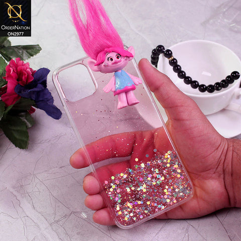 iPhone 12 Cover - Design 4 - New Girlish Style Troll Doll Bling Soft TPU Phone Case - Glitter Does Not Move