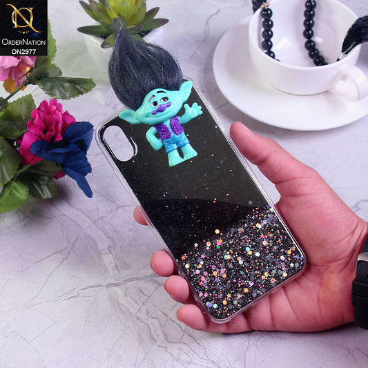 iPhone XS Max Cover - Design 1 - New Girlish Style Troll Doll Bling Soft TPU Phone Case - Glitter Does Not Move