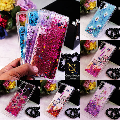 Samsung Galaxy A02s Cover - Design 10 - Trendy Bling Liquid Glitter Soft Case