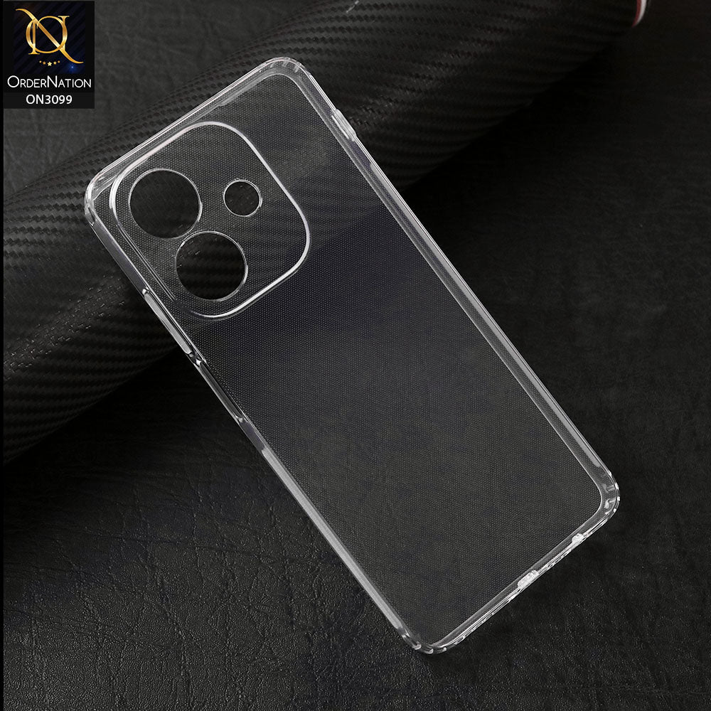 Oppo A3x 4G Cover - Transparent -  Soft 4D Design Shockproof Silicone Transparent Clear Camera Protection Case