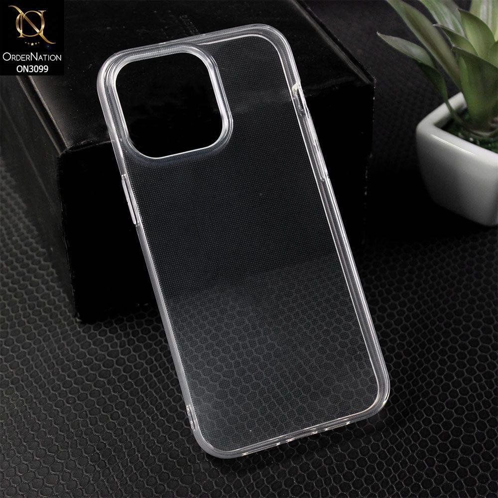 iPhone 15 Pro Max Cover - Soft 4D Design Shockproof Silicone Transparent Clear Camera Protection Case