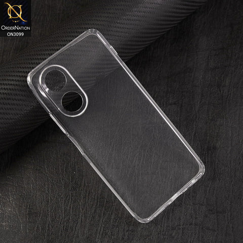 Oppo A58 4G Cover - Soft 4D Design Shockproof Silicone Transparent Clear Camera Protection Case