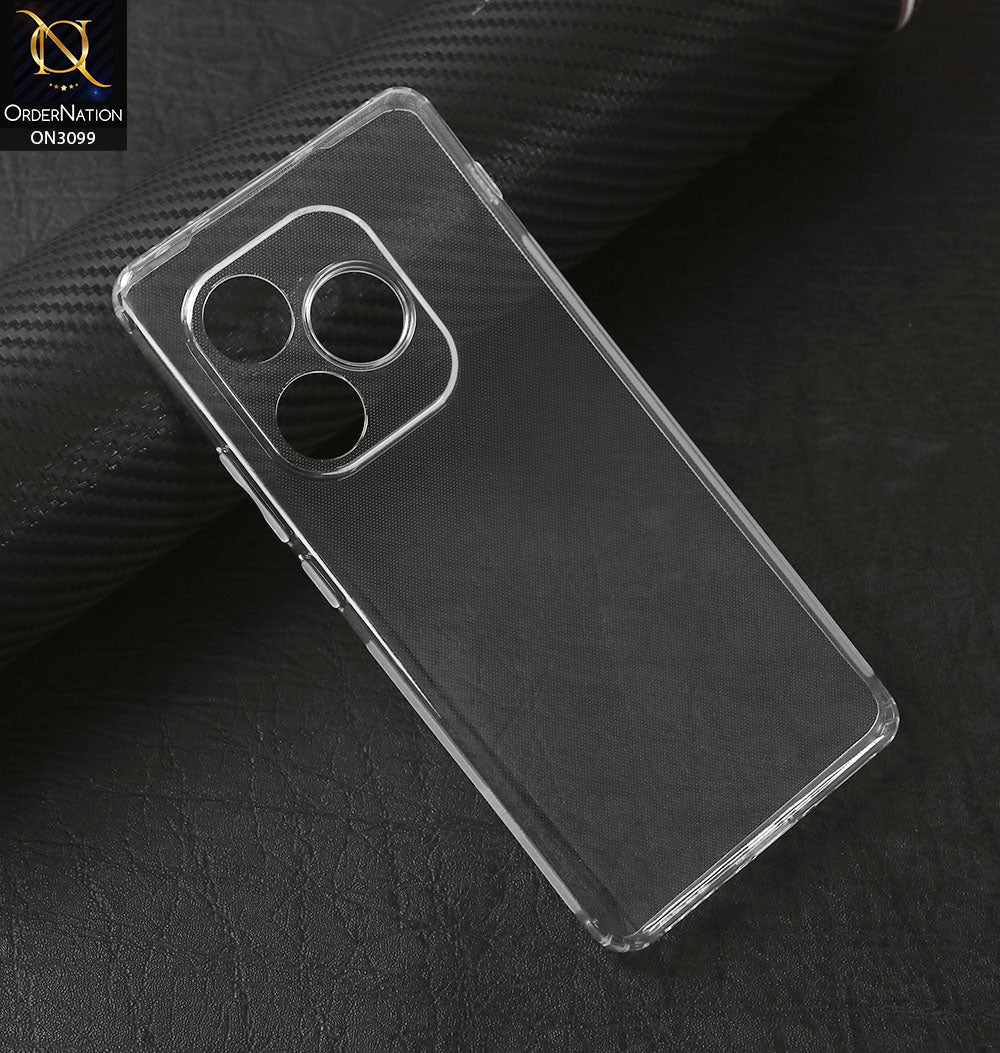 Realme GT 6 Cover - Transparent -  Soft 4D Design Shockproof Silicone Transparent Clear Camera Protection Case