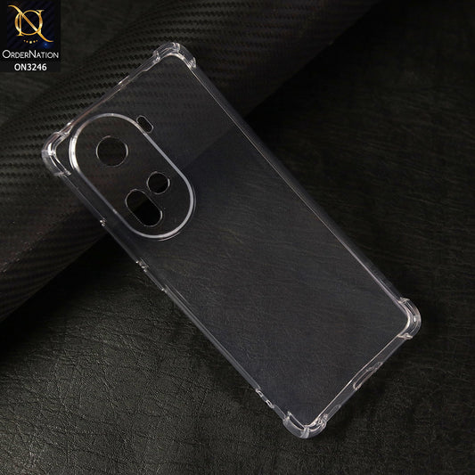 Oppo Reno 11 Cover - Soft 4D Design Shockproof Silicone Transparent Clear Camera Protection Case