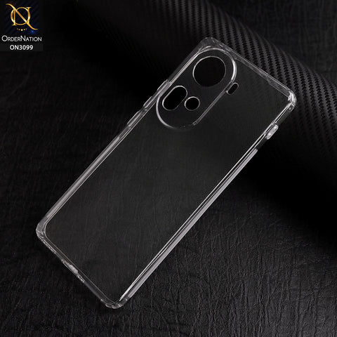 Oppo Reno 11 5G Cover - Transparent -  Soft 4D Design Shockproof Silicone Transparent Clear Camera Protection Case