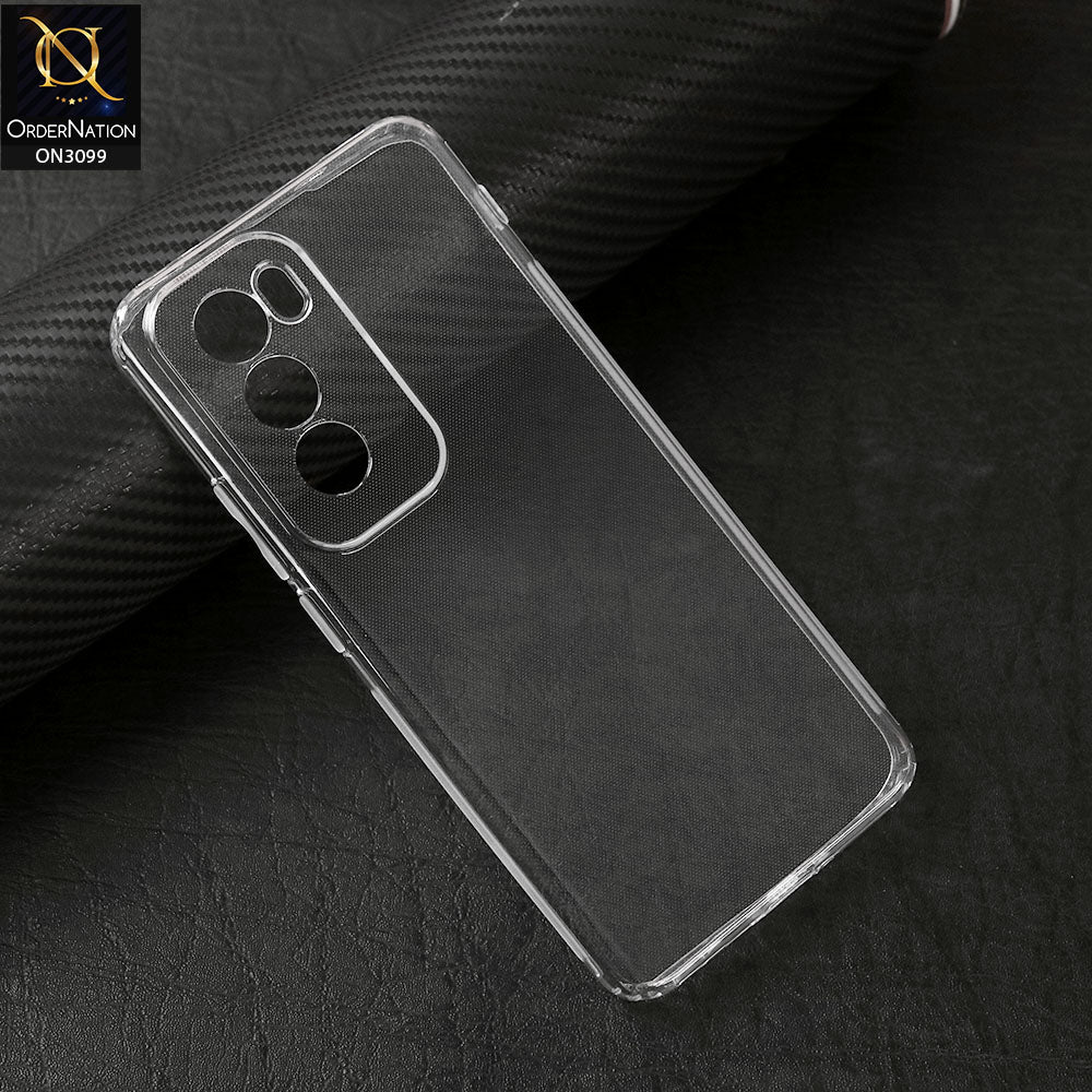 Oppo Reno 12 Cover - Transparent -  Soft 4D Design Shockproof Silicone Transparent Clear Camera Protection Case