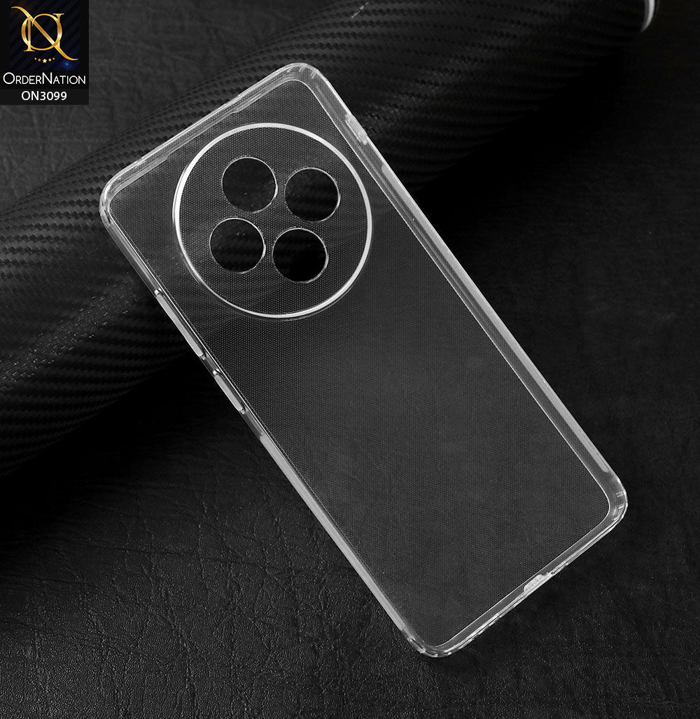 Oppo Reno 12F 4G Cover - Transparent -  Soft 4D Design Shockproof Silicone Transparent Clear Camera Protection Case