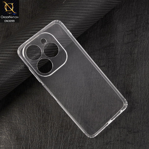 Infinix Hot 40 Cover - Soft 4D Design Shockproof Silicone Transparent Clear Camera Protection Case