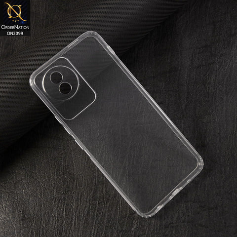 Vivo Y02 Cover - Soft 4D Design Shockproof Silicone Transparent Clear Camera Protection Case