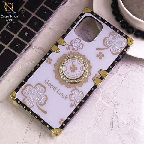 iPhone 11 Pro Max Cover - Light Purple - Square Bling Diamond Glitter Soft TPU Trunk Case with Ring Holder