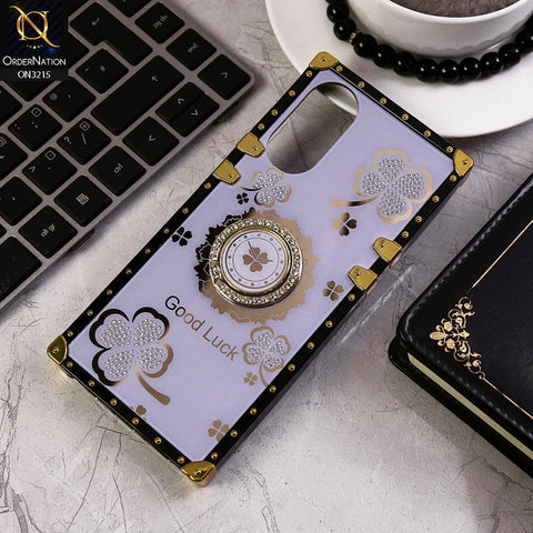 Oppo A78 4G Cover - Light Purple - Square Bling Diamond Glitter Soft TPU Trunk Case with Ring Holder