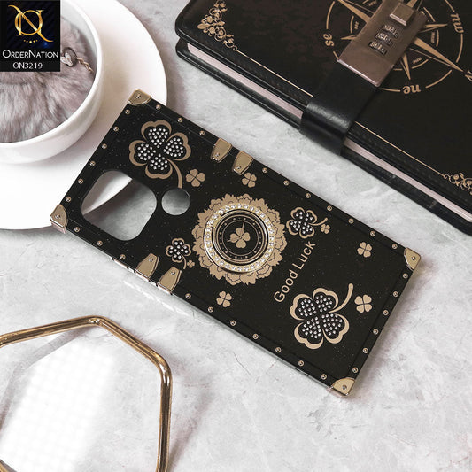 Xiaomi Redmi A2 Cover - Black -  Square Bling Diamond Glitter Soft TPU Trunk Case with Ring Holder