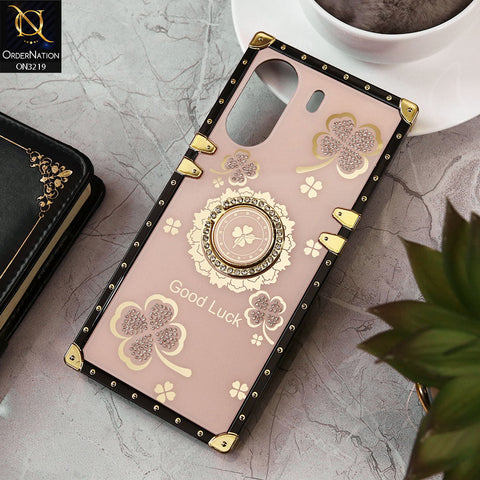 Xiaomi Poco C65 Cover - Golden - Square Bling Diamond Glitter Soft TPU Trunk Case with Ring Holder