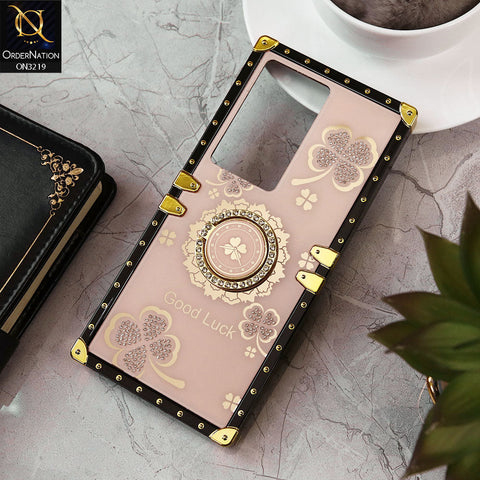 Vivo V30 Lite 4G Cover - Golden - Square Bling Diamond Glitter Soft TPU Trunk Case with Ring Holder