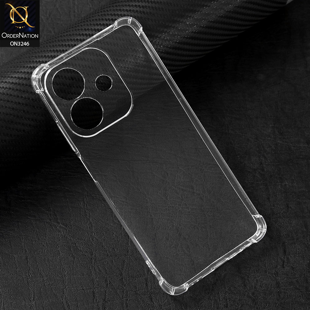 Oppo A3x 4G Cover - Soft 4D Design Shockproof Silicone Transparent Clear Camera Protection Case