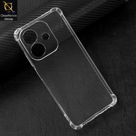 Oppo A3 5G Cover - Soft 4D Design Shockproof Silicone Transparent Clear Camera Protection Case