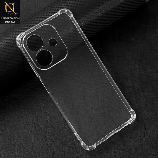 Oppo A3x 5G Cover - Soft 4D Design Shockproof Silicone Transparent Clear Camera Protection Case