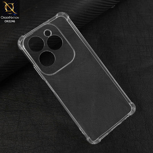 Infinix Hot 40 Pro - Transparent -  Soft 4D Design Shockproof Silicone Transparent Clear Camera Protection Case