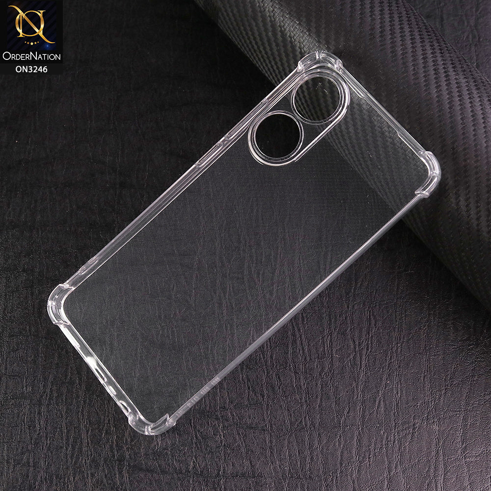 Oppo A78 4G Cover - Transparent - Soft 4D Design Shockproof Silicone Transparent Clear Camera Protection Case