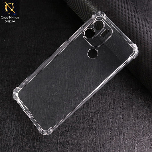 Xiaomi Poco C50 Cover - Transparent - Soft 4D Design Shockproof Silicone Transparent Clear Camera Protection Case