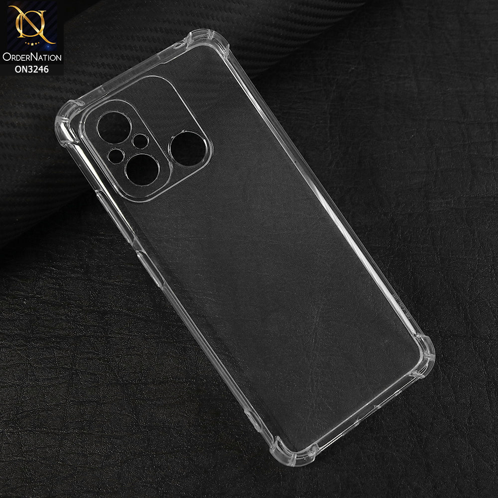 Xiaomi Redmi 12C - Transparent -  Soft 4D Design Shockproof Silicone Transparent Clear Camera Protection Case