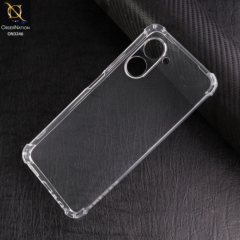 Realme C33 Cover - Transparent - Soft 4D Design Shockproof Silicone Transparent Clear Camera Protection Case