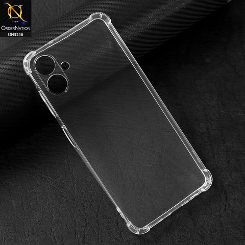 Samsung Galaxy A06 Cover - Soft 4D Design Shockproof Silicone Transparent Clear Camera Protection Case