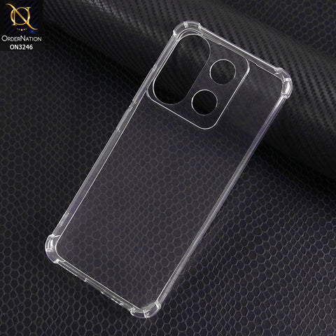 Infinix Smart 7 Cover - Transparent - Soft 4D Design Shockproof Silicone Transparent Clear Camera Protection Case