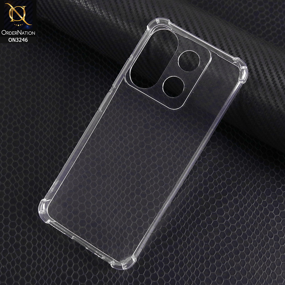 Infinix Smart 7 Plus Cover - Transparent - Soft 4D Design Shockproof Silicone Transparent Clear Camera Protection Case