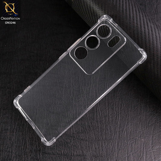 Vivo S17 Pro Cover - Transparent - Soft 4D Design Shockproof Silicone Transparent Clear Camera Protection Case