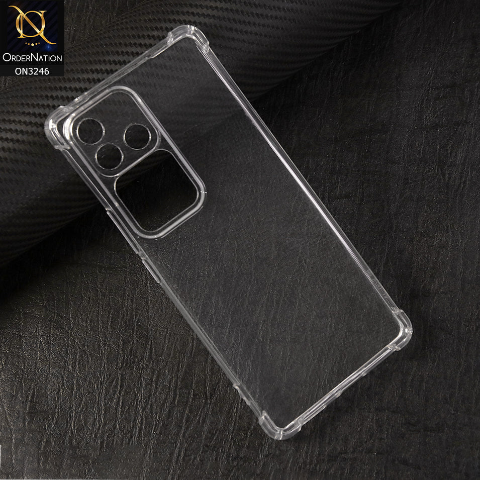 Vivo V30 Cover - Soft 4D Design Shockproof Silicone Transparent Clear Camera Protection Case