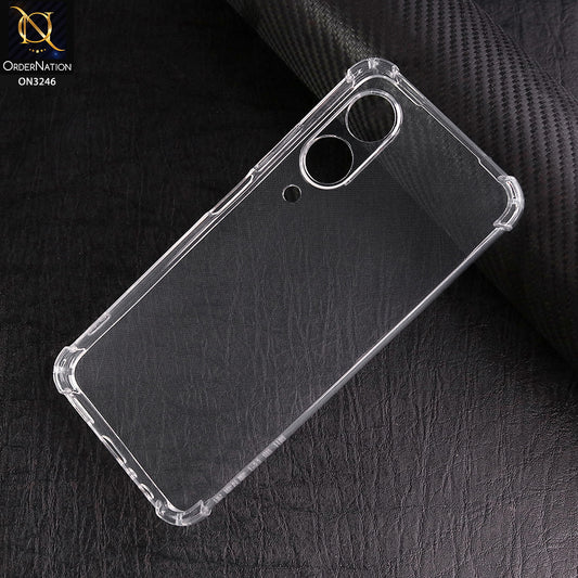 Vivo Y17s Cover - Transparent - Soft 4D Design Shockproof Silicone Transparent Clear Camera Protection Case